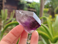 Polished Smokey Amethyst Window Quartz Crystals x 12 From Akansobe, Madagascar