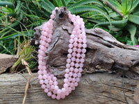 Hand Made Rose Quartz Bead Necklace - Sold per Item - From Madagascar