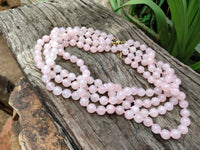 Hand Made Rose Quartz Bead Necklace - Sold per Item - From Madagascar