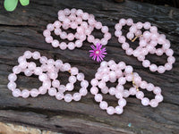 Hand Made Rose Quartz Bead Necklace - Sold per Item - From Madagascar