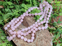 Hand Made Rose Quartz Bead Necklace - Sold per Item - From Madagascar