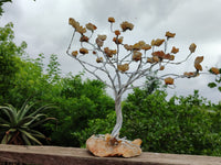 Hand Made Limonite Quartz Wire Wrap Tree On Cobbed Crystal Base x 1 From South Africa