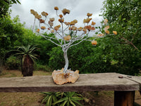 Hand Made Limonite Quartz Wire Wrap Tree On Cobbed Crystal Base x 1 From South Africa