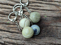 Polished African Butter Jade Tennis Ball Keyring - sold per item - From South Africa