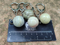 Polished African Butter Jade Tennis Ball Keyring - sold per item - From South Africa