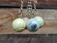 Polished African Butter Jade Tennis Ball Keyring - sold per item - From South Africa