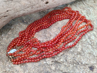 Polished Carnelian Agate Beaded Necklace - Sold per Item - From Brazil