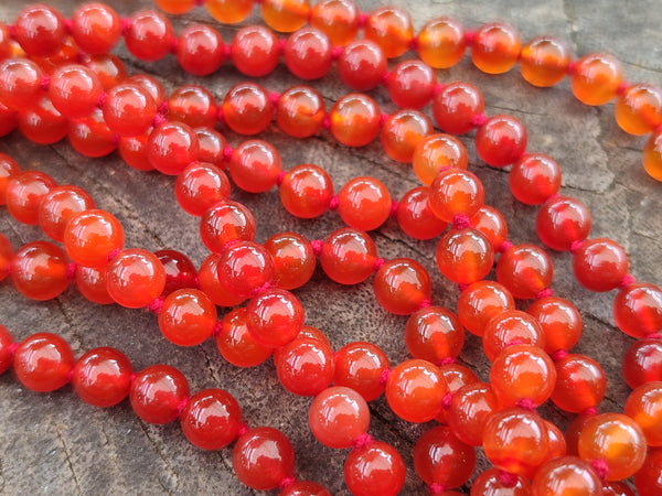 Polished Carnelian Agate Beaded Necklace - Sold per Item - From Brazil