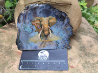 Hand Made Elephant Decoupage Stone Slabs x 6 From Southern Africa