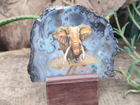 Hand Made Elephant Decoupage Stone Slabs x 6 From Southern Africa