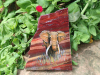 Hand Made Elephant Decoupage Stone Slabs x 6 From Southern Africa