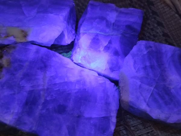 Polished On One Side Watermelon Fluorite x 4 From Uis, Namibia