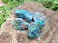 Natural Blue Shattuckite Cobbed Specimens x 2.4 Kg Lot From Kaokoveld, Namibia