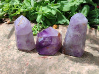 Polished Window Amethyst Quartz Crystals x 6 From Akansobe, Madagascar