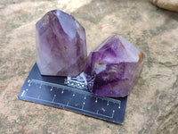 Polished Window Amethyst Quartz Crystals x 6 From Akansobe, Madagascar