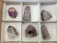 Polished Window Amethyst Quartz Crystals x 6 From Akansobe, Madagascar