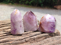 Polished Window Amethyst Quartz Crystals x 6 From Akansobe, Madagascar