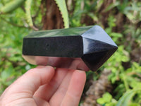 Polished Double Terminated Black Basalt Points x 4 From Madagascar