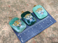 Polished Aventurine Pendant with Hand Painted Tiger - Sold Per Item - From Zimbabwe