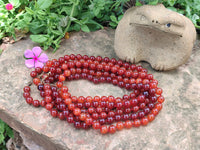 Polished Carnelian Agate Beaded Necklace - Sold per Item - From Brazil