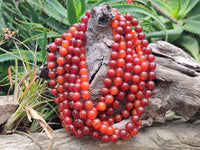 Polished Carnelian Agate Beaded Necklace - Sold per Item - From Brazil