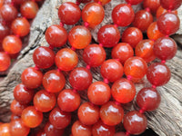 Polished Carnelian Agate Beaded Necklace - Sold per Item - From Brazil