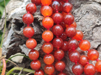 Polished Carnelian Agate Beaded Necklace - Sold per Item - From Brazil