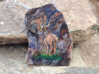 Hand Made Kudu Decoupage on Sodalite Stone Slabs - sold per item - From Namibia