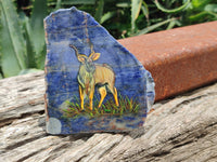 Hand Made Kudu Decoupage on Sodalite Stone Slabs - sold per item - From Namibia