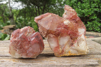 Natural Red Hematoid Quartz Clusters x 6 From Karoi, Zimbabwe