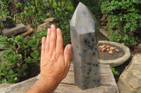 Polished Blue Spinel Spotted Quartz Tower x 1 From Madagascar