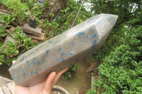 Polished Blue Spinel Spotted Quartz Tower x 1 From Madagascar