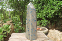 Polished Blue Spinel Spotted Quartz Tower x 1 From Madagascar