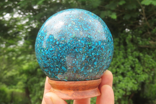 Polished Chrysocolla Conglomerate Sphere x 1 From Congo