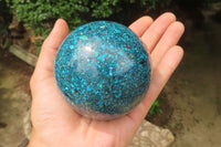 Polished Chrysocolla Conglomerate Sphere x 1 From Congo