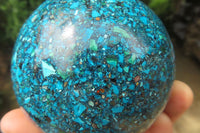 Polished Chrysocolla Conglomerate Sphere x 1 From Congo