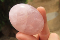 Polished Rose Quartz Palm Stones x 12 From Ambatondrazaka, Madagascar