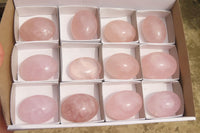 Polished Rose Quartz Palm Stones x 12 From Ambatondrazaka, Madagascar