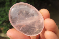 Polished Rose Quartz Palm Stones x 12 From Ambatondrazaka, Madagascar