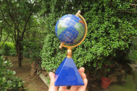 Hand Made Lapis Lazuli World Globe Clock x 1 From China