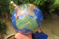 Hand Made Lapis Lazuli World Globe Clock x 1 From China