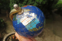 Hand Made Lapis Lazuli World Globe Clock x 1 From China