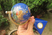 Hand Made Lapis Lazuli World Globe Clock x 1 From China