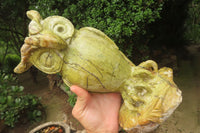 Hand Made Leopard Stone Owl Carving x 1 From Zimbabwe