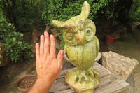 Hand Made Leopard Stone Owl Carving x 1 From Zimbabwe