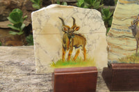 Hand Made Kudu Decoupage Stone Slabs x 6 From Southern Africa