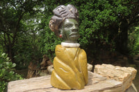 Hand Made African Woman Bust Sculpture x 1 From Zimbabwe