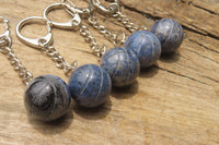 Hand Made Dumortierite Keyrings - sold per item - From Mozambique