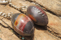 Hand Made Tiger Iron Jasper Keyrings - sold per item -From South Africa