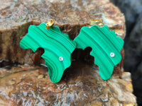 Hand Made Flower Malachite Africa Pendants - sold per item - From Congo